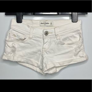 Abercrombie white jean shorts, size 10 (kids)